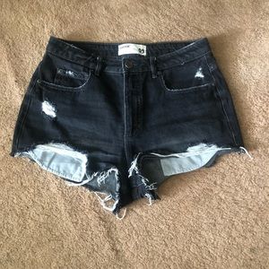 Black high waist jean shorts